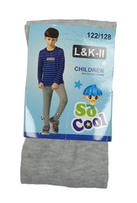 Nové - Šedo-bílé punčocháče s pruhy a nápisem