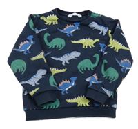 Tmavomodrá mikina s dinosaury M&S