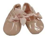 Starorůžové lakované capáčky s mašlí vel. 16/17