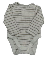 Bílo-hnědé pruhované žebrované body F&F