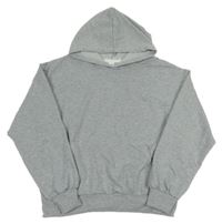 Šedá melírovaná mikina s kapucí