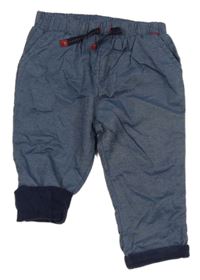 Tmavomodré melírované podšité kalhoty Jasper Conran