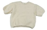 Krémový chlupatý crop svetr H&M