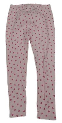 Růžové žebrované legíny se srdíčky Infinity Kids