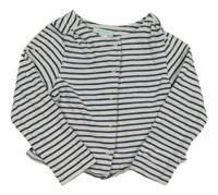 Bílo-tmavomodré propínací mikinotriko Obaibi