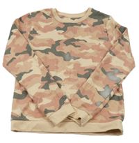 Béžovo-starorůžovo-tmavošedá army mikina Pep&Co