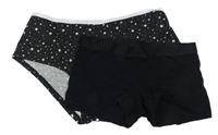 2x kalhotky - černé + černé s hvězdami