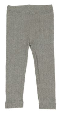 Šedé žebrované pletené tepláky Primark