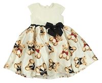 Krémové šaty s medvědy a mašlí H&M