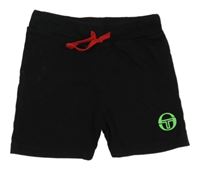 Černé bavlněné kraťasy s logem Sergio Tacchini