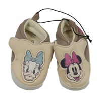 Nové - Světlebéžovo-hnědé capáčky s Minnie a Daisy Disney vel. 20