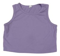 Levandulový žebrovaný crop top Shein