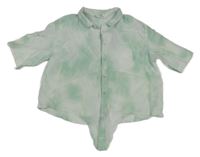 Mátovo-bílá batikovaná crop halenka H&M