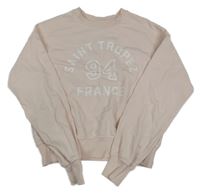 Světlerůžová mikina s číslem a nápisem H&M