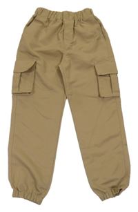 Hnědé cargo cuff kalhoty