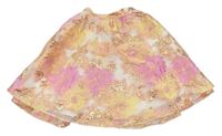 Růžovo-žlutá květovaná slavnostní maxi sukně River Island