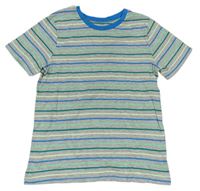 Šedo-zeleno-modré pruhované pyžamové tričko George