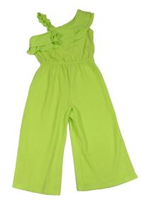 Neonově zelený culottes overal s volánkem Primark