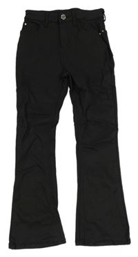 Černé potažené flare kalhoty River Island