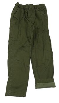 Khaki plátěné zateplené kalhoty Uniqlo
