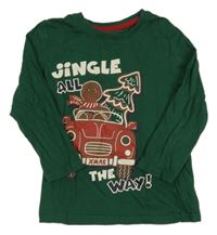 Tmavozelené triko s autem a perníčkem Pep&Co