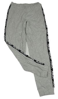 Šedé melírované pyžamové kalhoty s černým pruhem Next