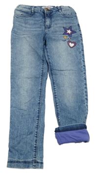 Světlemodré podšité skinny rifle s obrázky John Baner