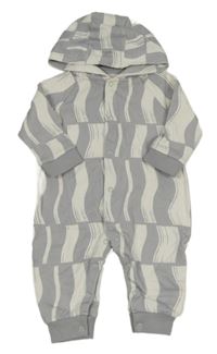 Šedo-bílá vzorovaná tepláková kombinéza s kapucí John Lewis