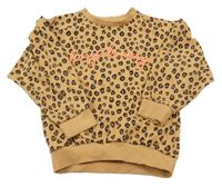 Hnědá leopardí mikina s nápisem Next