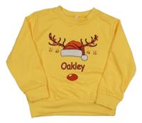 Žlutá lehká mikina se sobem 