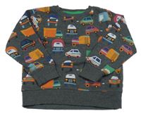 Tmavošedo-barevná mikina s auty Next