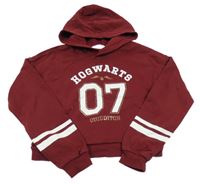 Vínová crop mikina s kapucí - Harry Potter H&M