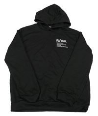 Černá mikina s nápisem a kapucí 