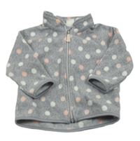 Šedá puntíkatá fleecová propínací mikina H&M