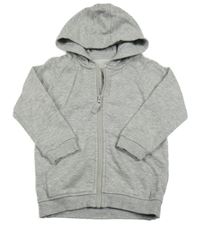 Šedá melírovaná propínací mikina s kapucí Matalan