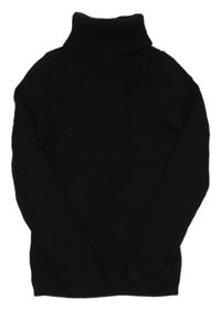 Černý žebrovaný lehký svetr s rolákem George