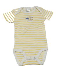 Bílo-žluté pruhované body s rybkami Pocopiano