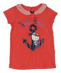 Korálové tričko s Hello Kitty a kotvou 