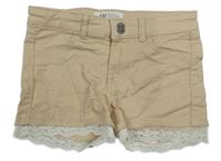 Béžové riflové kraťasy s krajkou H&M