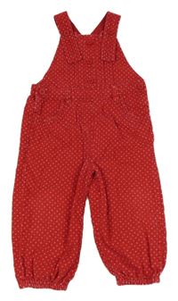 Červené puntíkaté laclové manšestráky Mothercare
