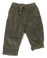 Khaki podšité manšestráky Zara