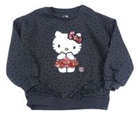 Tmavošedá mikina s Hello Kitty a leopardím vzorem C&A