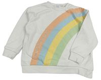 Bílá melírovaná mikina s duhou Primark