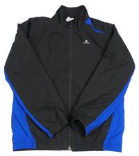 Černo-modrá šusťáková sportovní bunda Decathlon