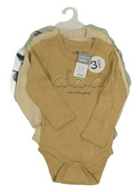 Nové - 3x body - béžové + zelené s diny + okrové s diny Pep&Co