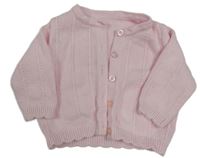 Světlerůžový propínací svetr Nutmeg