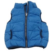 Modrá šusťáková zateplená vesta 