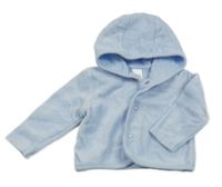 Světlemodrá sametová propínací mikina s kapucí C&A