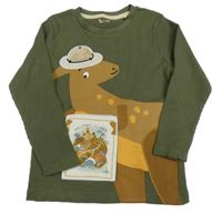 Khaki triko s dinem a mapou Tu