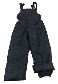 Tmavomodré šusťákové laclové oteplovačky 